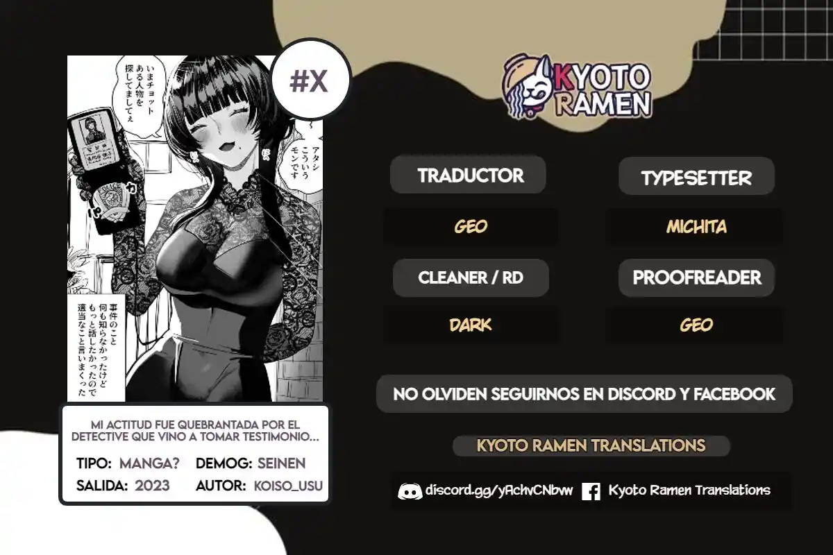 Portada de Mi Actitud Fue Quebrantada Por El Detective Que Vino A Tomar Testimonio